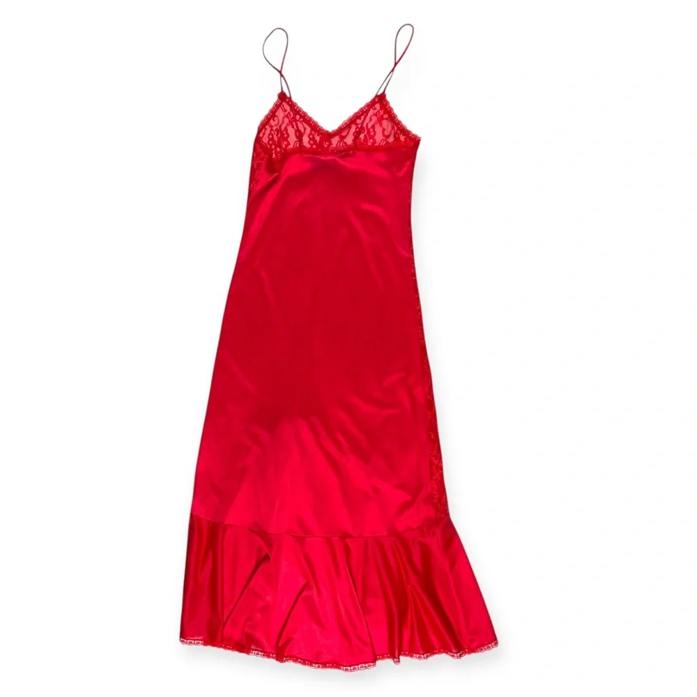 The International Boutique by Undercover Wear Vintage Red Lace Nightgown